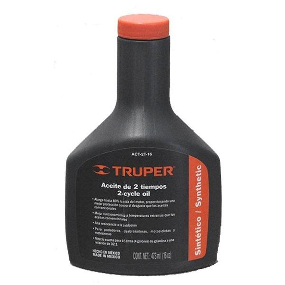 TRUPER ACT-2T-16 Aceite de motor sintético de dos tiempos, 16 oz. (16.0 fl  oz)
